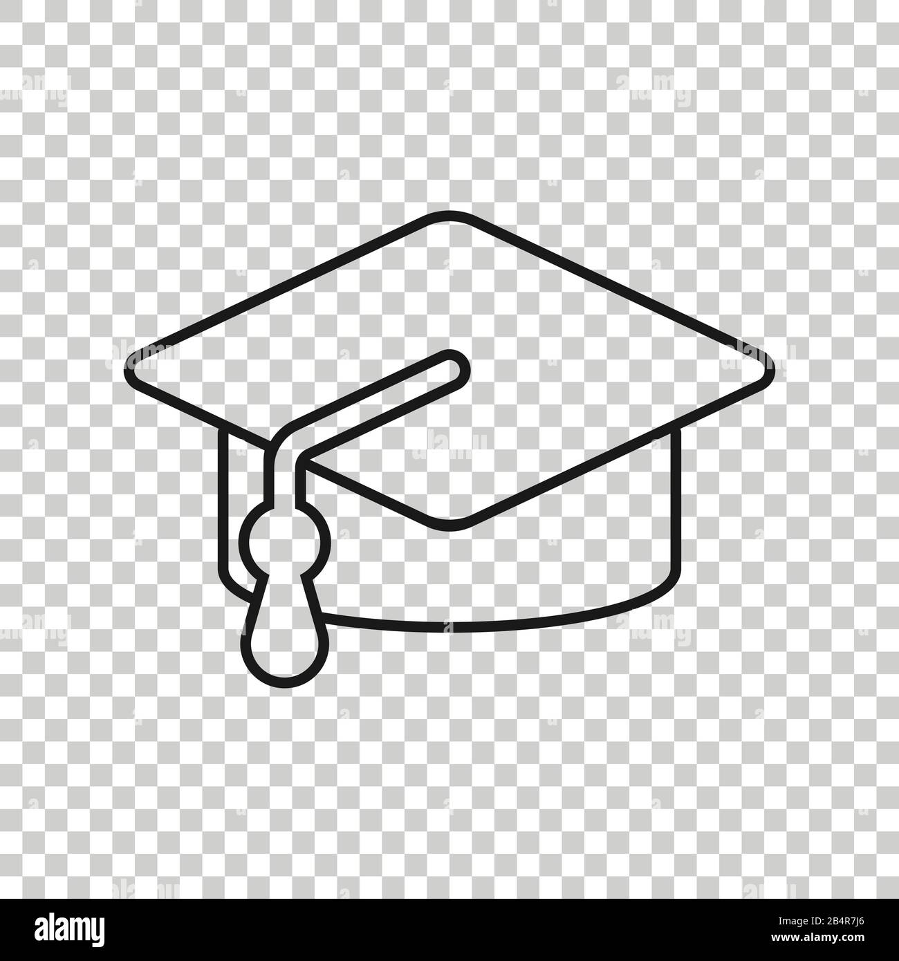 Graduation hat icon in flat style. Student cap vector illustration on ...