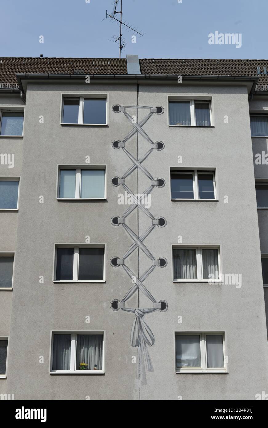 Wohnhaus, Hausmalerei, Kaerntener Strasse, Schoeneberg, Berlin, Deutschland Stock Photo