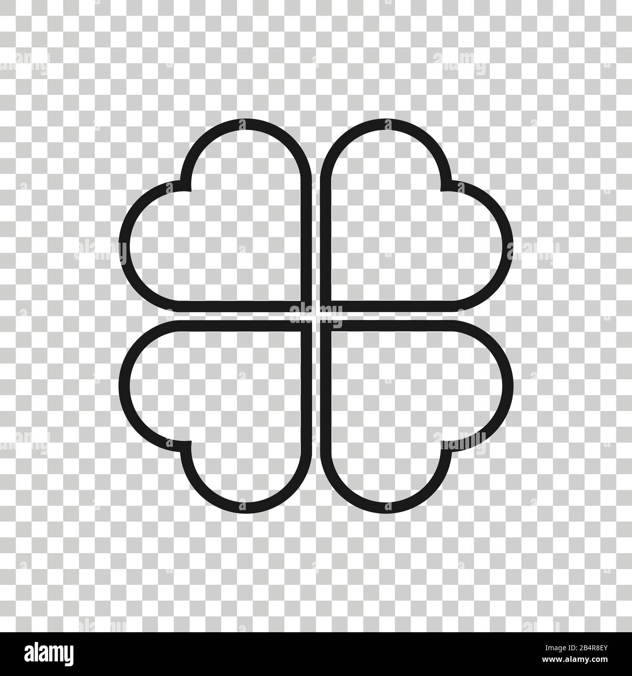 Four leaf clover icon in flat style. St Patricks Day vector ...