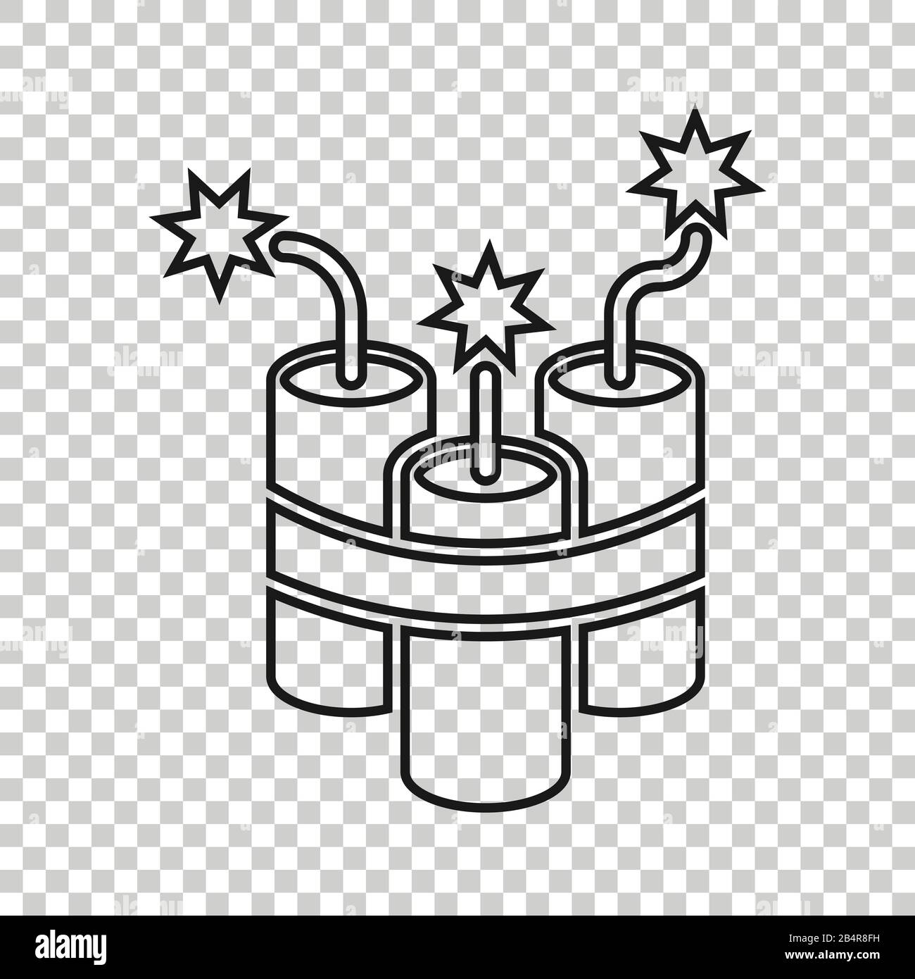 Bomb icon in flat style. Dynamite vector illustration on white isolated ...