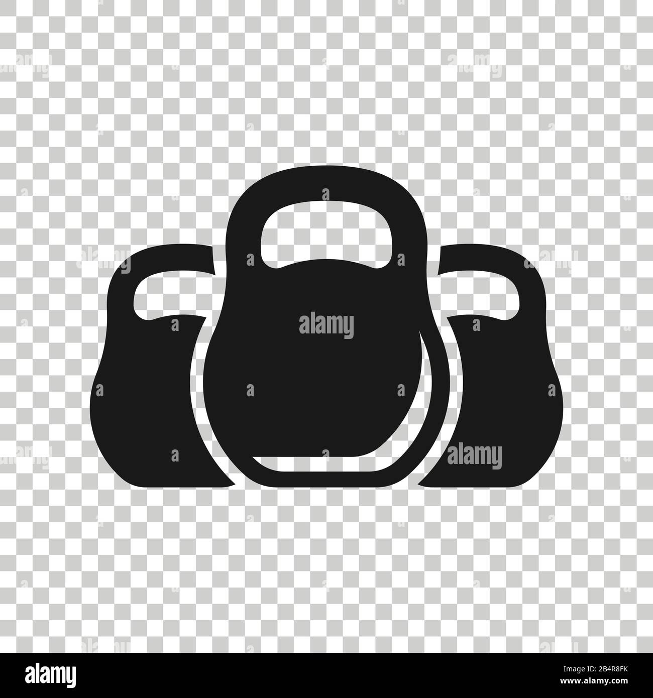 Kettlebell icon in flat style. Barbell sport equipment vector ...