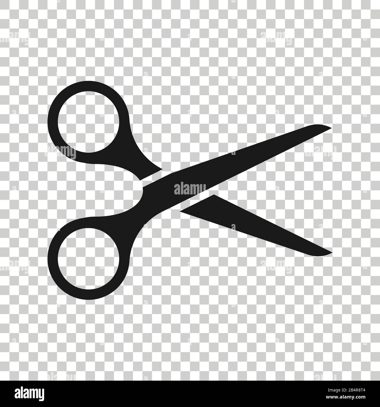 Scissor icon in flat style. Cut equipment vector illustration on white