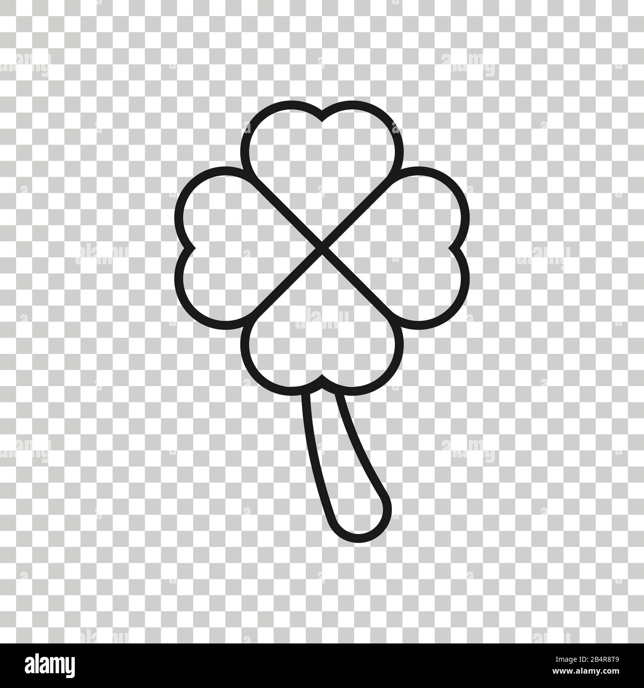 Four leaf clover icon in flat style. St Patricks Day vector ...