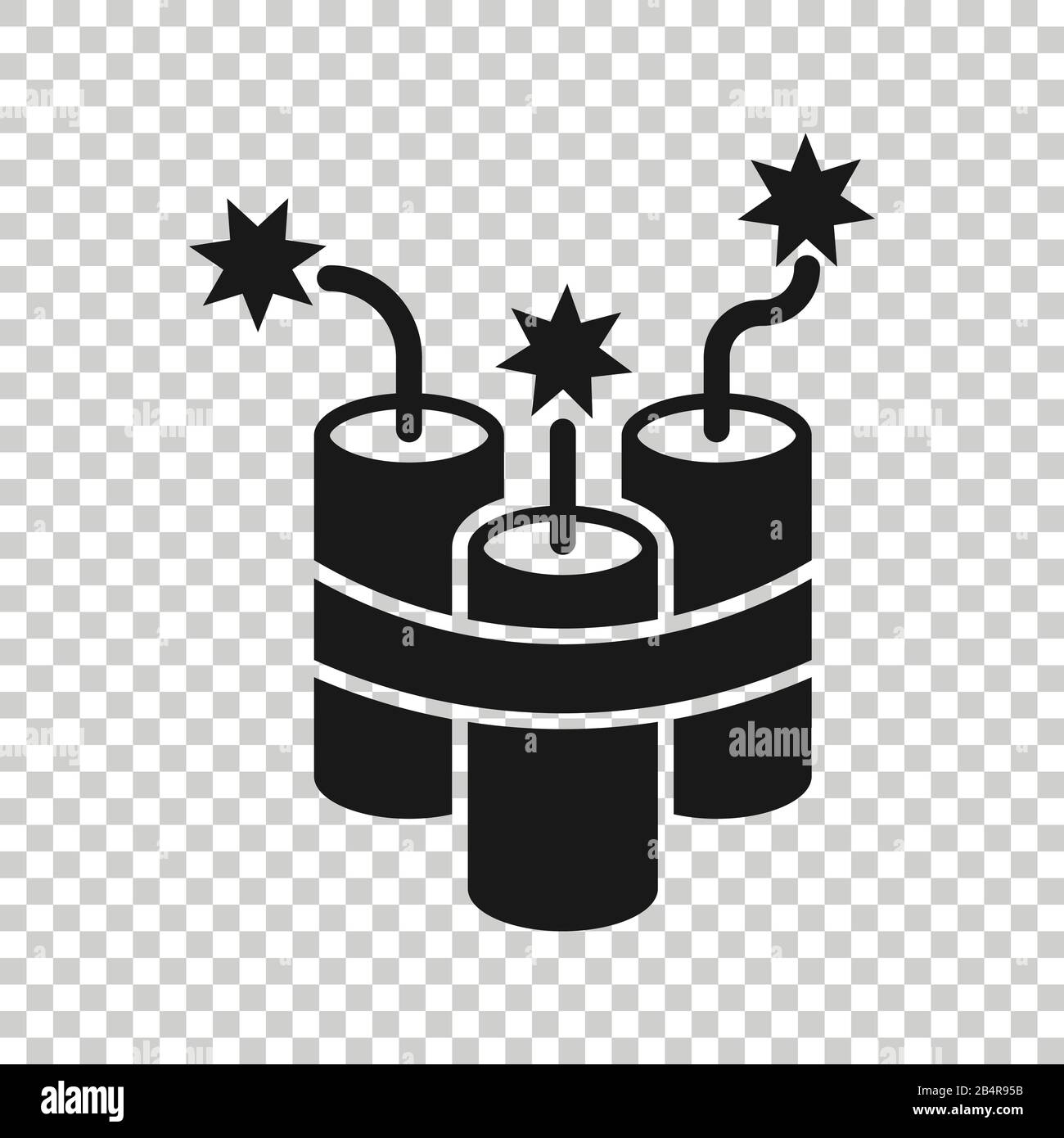 Bomb icon in flat style. Dynamite vector illustration on white isolated background. C4 tnt business concept. Stock Vector