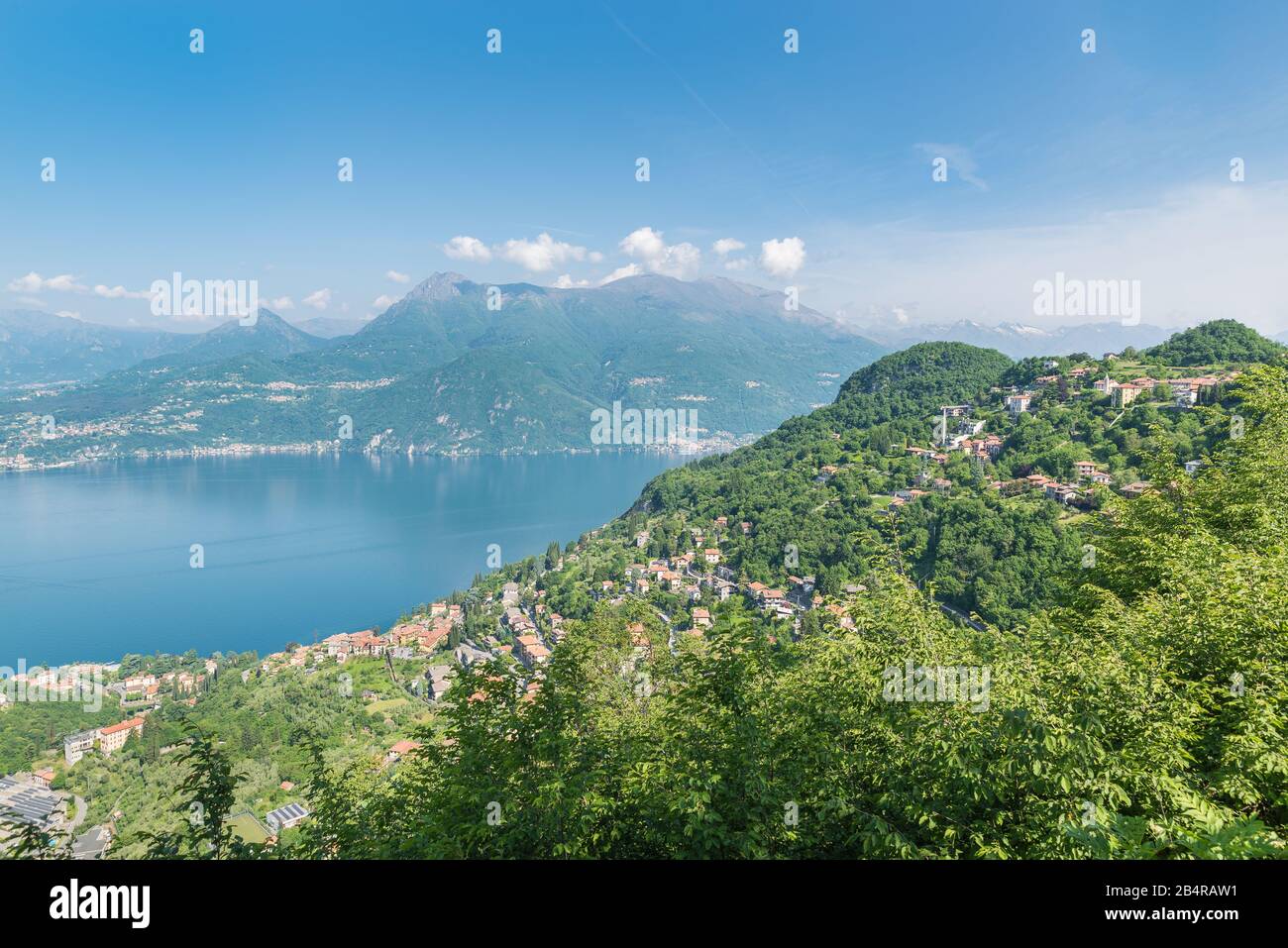Large European lake. Lake Como, Italy above the village of Varenna Stock Photo