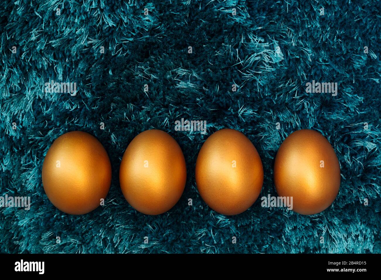 Golden Easter egg, happy Easter sunday hunt holiday decorations Stock Photo