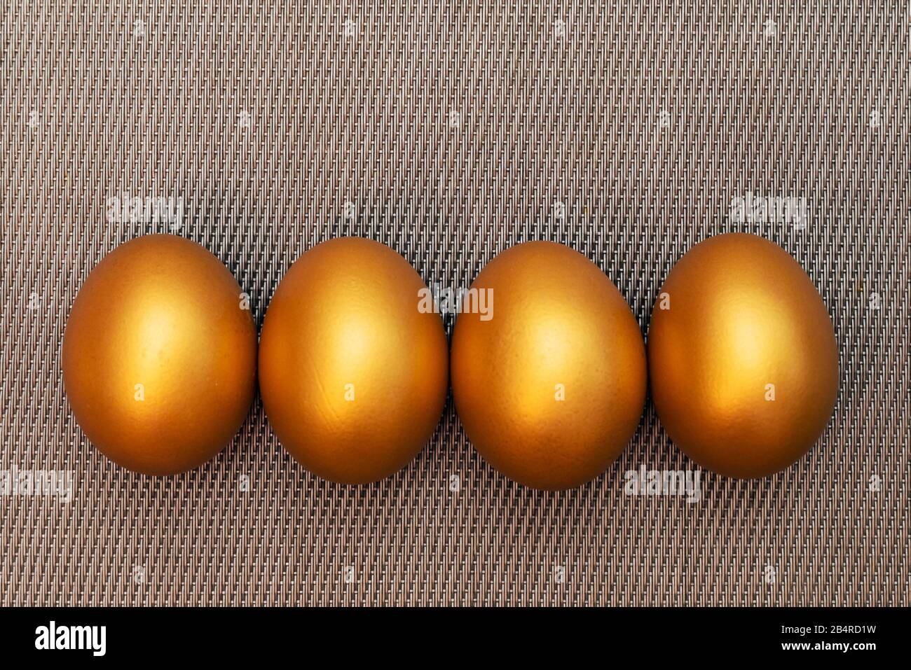 Golden Easter egg, happy Easter sunday hunt holiday decorations Stock Photo