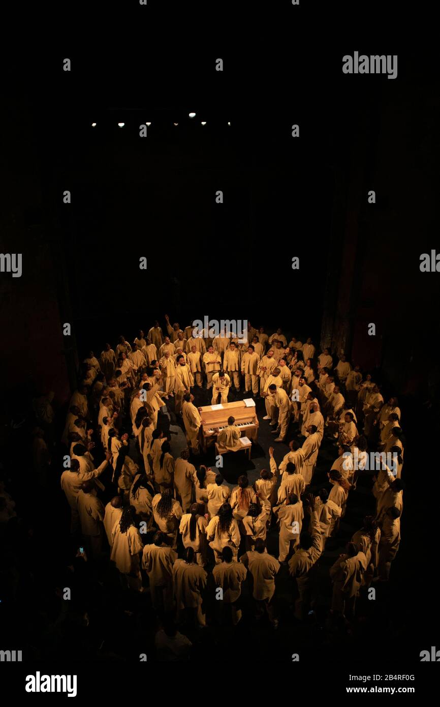 Kanye West Sunday Service showduring Paris Fashion Week fallwinter 20-21 Stock Photo