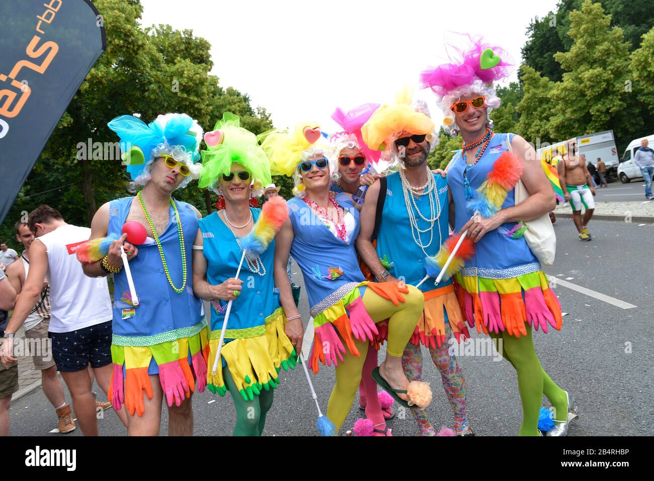 CSD, Teilnehmer, Umzug, Strasse des 17. Juni, Tiergarten, Berlin, Deutschland Stock Photo