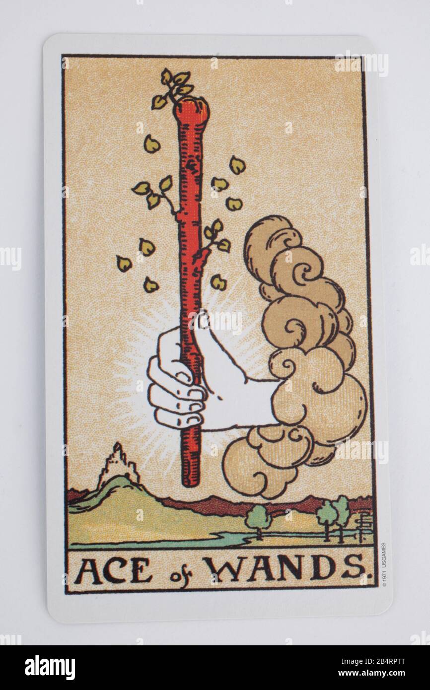 The Ace of Wands Tarot Card Stock Photo