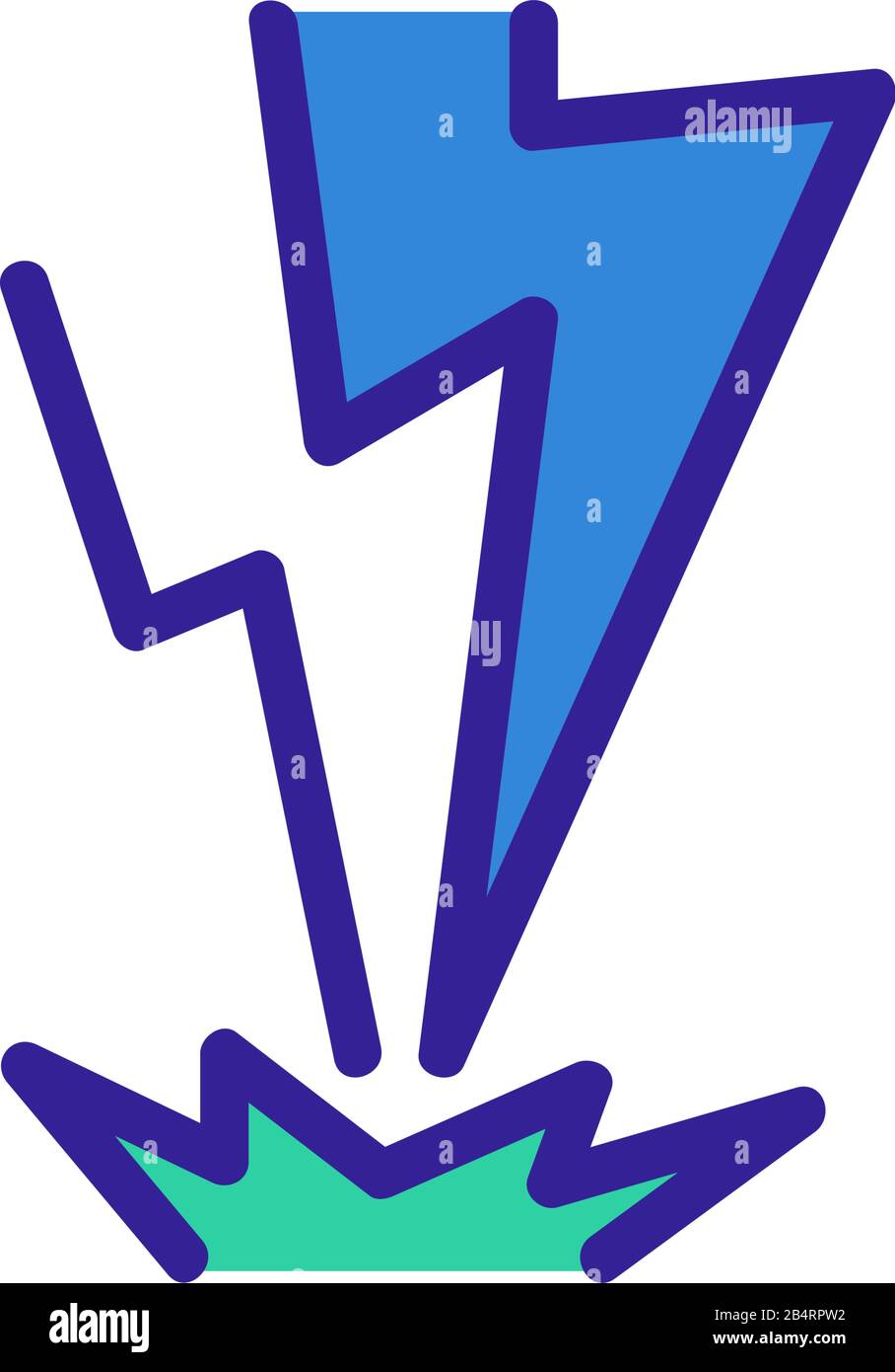 Lightning icon vector. Isolated contour symbol illustration Stock ...