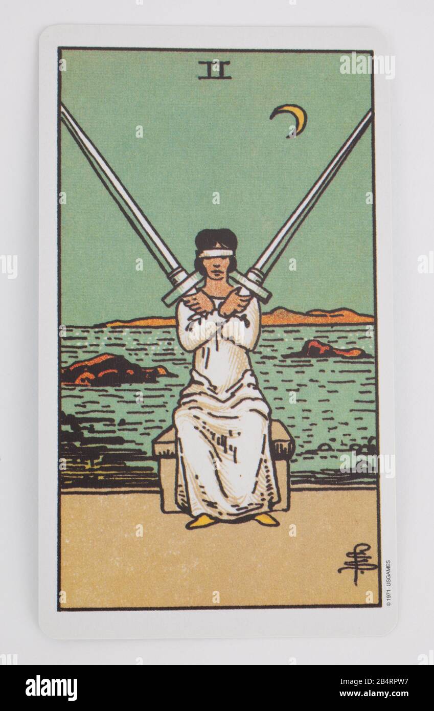The Two of Swords Tarot Card Stock Photo Alamy