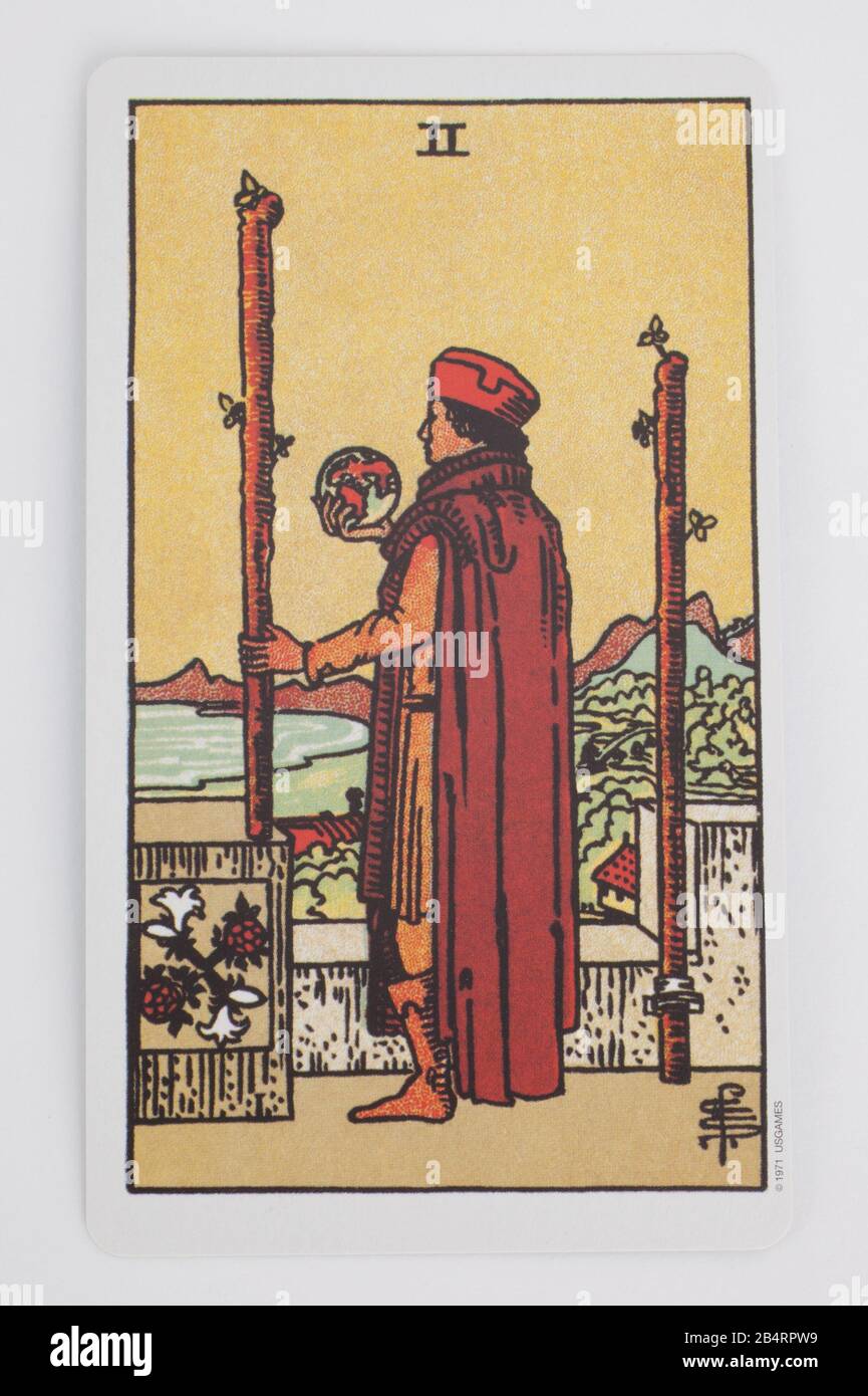 The Two of Wands Tarot Card Stock Photo
