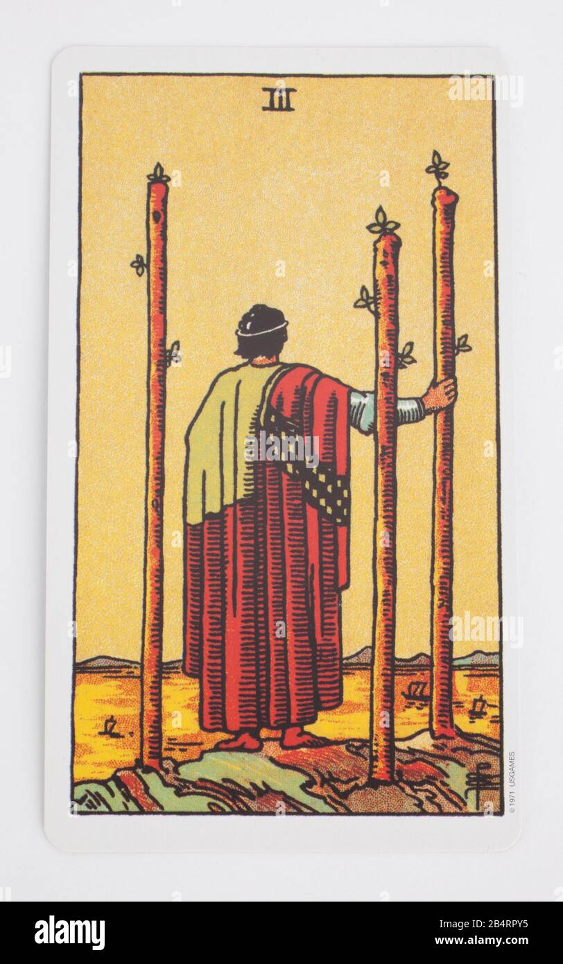 The Three of Wands Tarot Card Stock Photo - Alamy