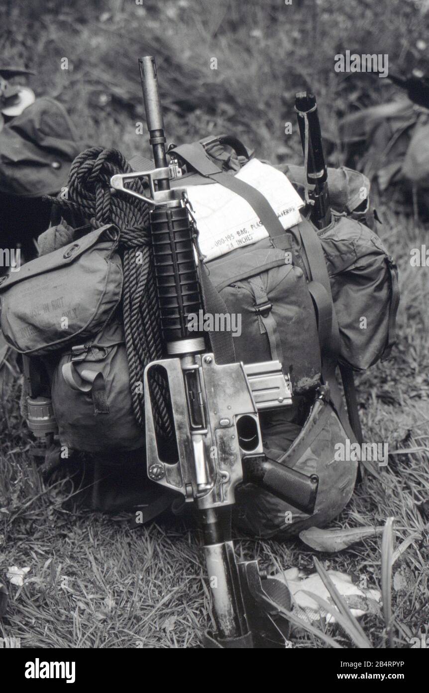 US Rifleman Vietnam 1968 Reenactor Stock Photo
