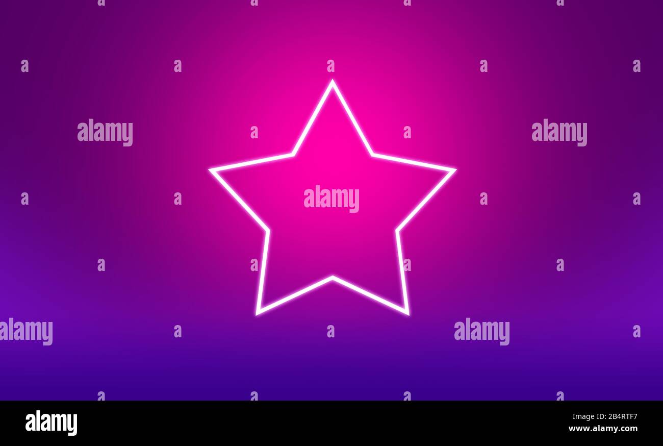 Glowing star shape outline symbol Stock Photo
