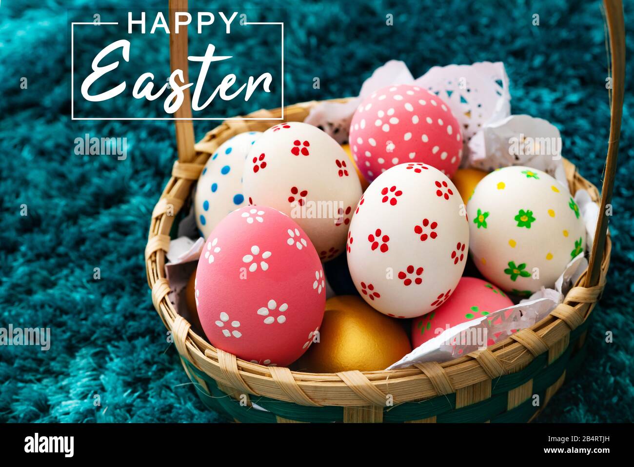 Easter egg, happy Easter sunday hunt holiday decorations Stock Photo