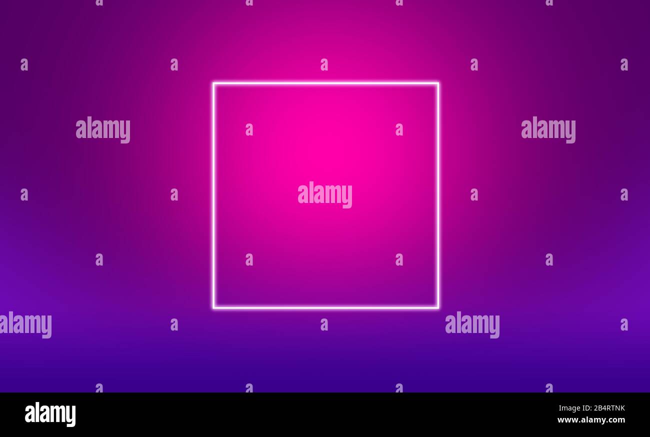 White square outline on purple and pink Stock Photo
