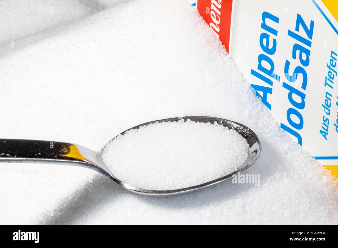 Iodized salt, normal table salt, enriched with iodine Stock Photo Alamy
