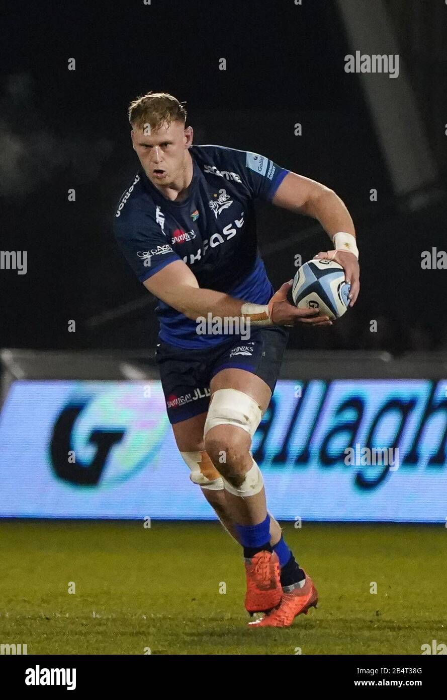 Sale Sharks No 8 Daniel Du Preez During A Gallagher Premiership Rugby Union Match Won By Sharks 39 0 Friday Mar 6 2020 In Eccles United Kingdom Photo By Ios Espa Images Stock Photo Alamy