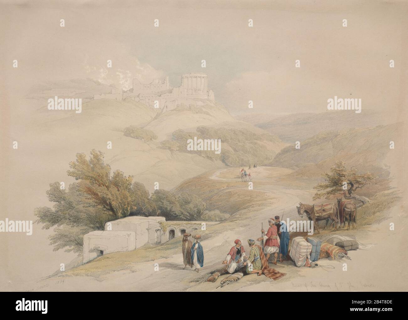 19th century lithograph of ruins hi-res stock photography and images ...