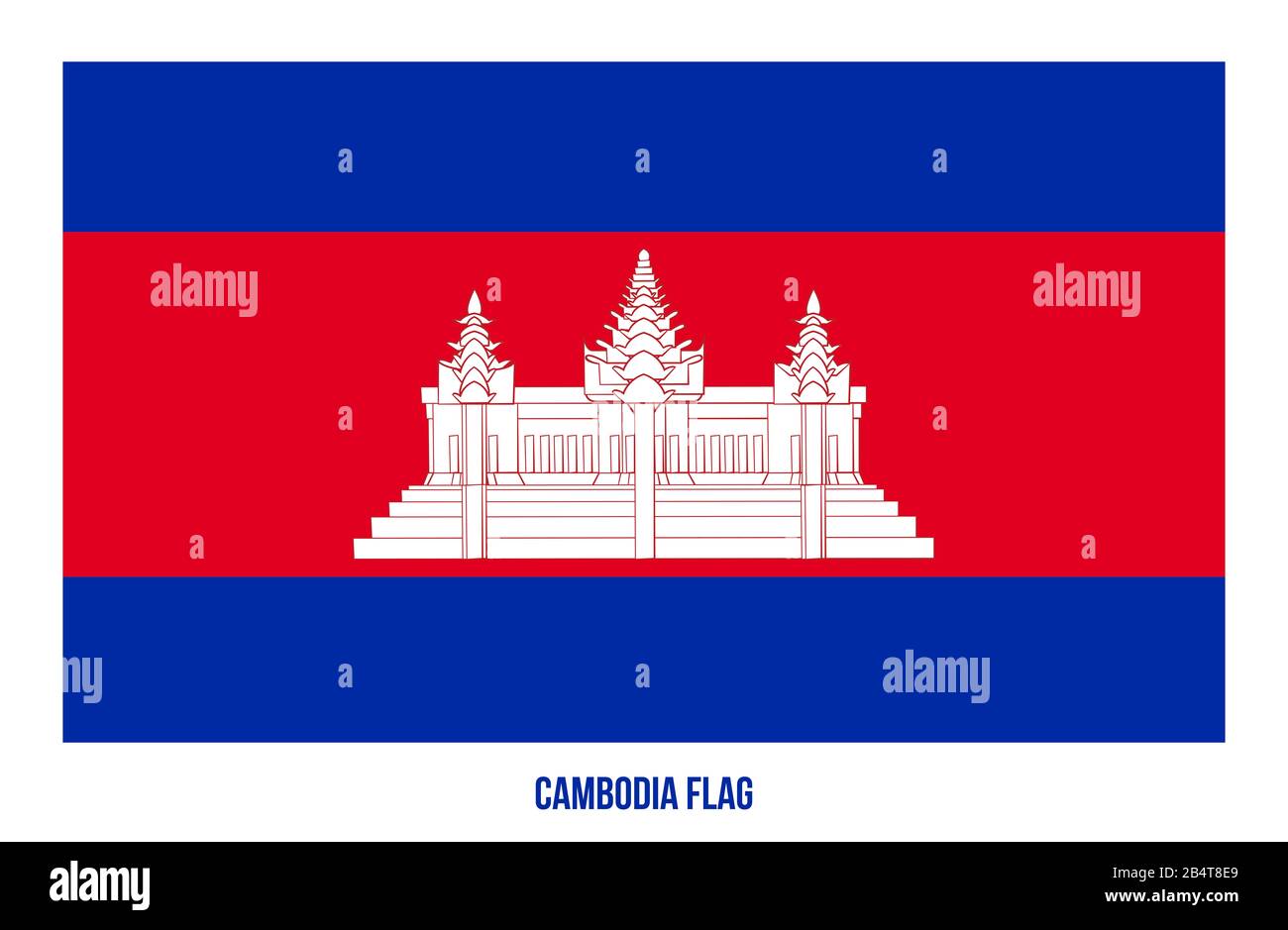Cambodia Flag Vector Illustration on White Background. Cambodia