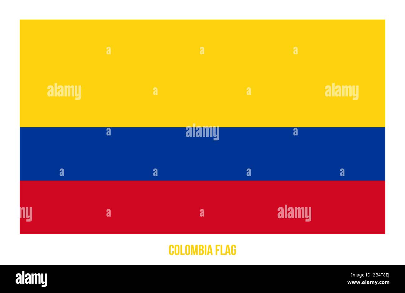 Colombia Flag Vector Illustration on White Background. Colombia National Flag. Stock Photo