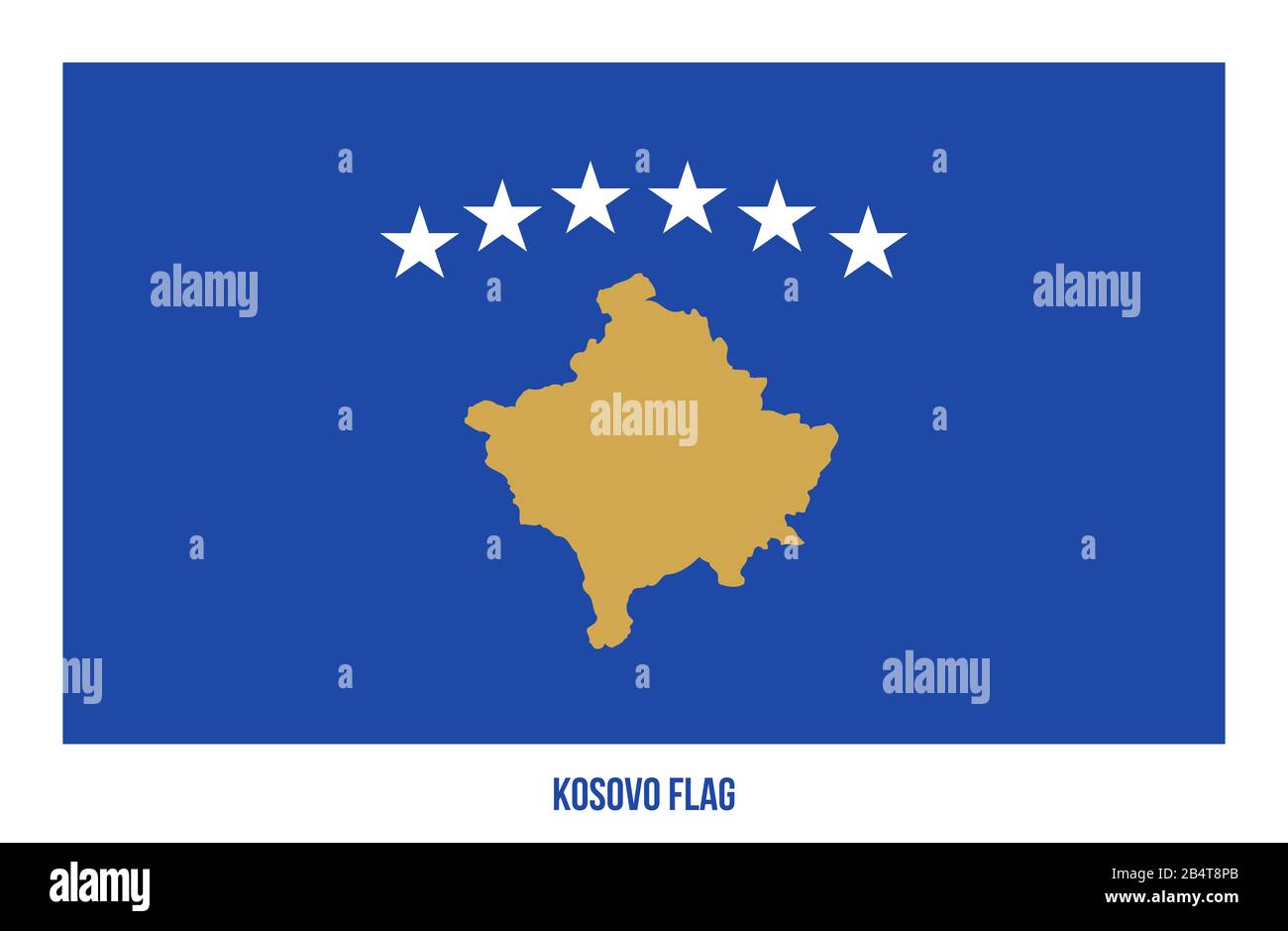 Kosovo Flag Vector Illustration on White Background. Kosovo National Flag. Stock Photo