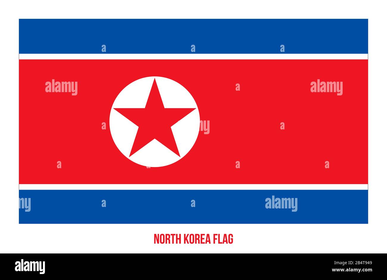 North Korea Flag Vector Illustration on White Background. North Korea National Flag. Stock Photo