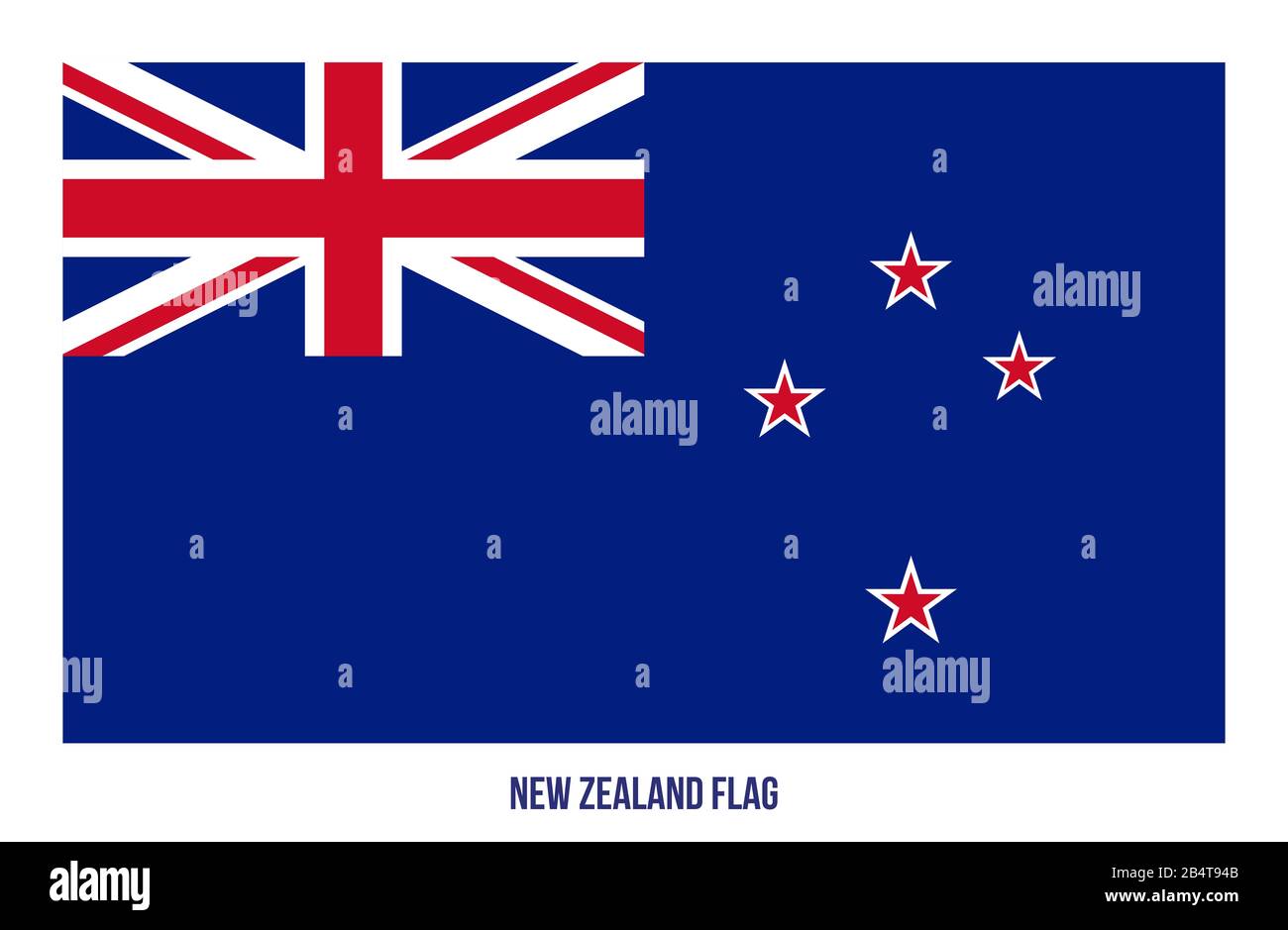 New Zealand Flag Vector Illustration on White Background. New Zealand