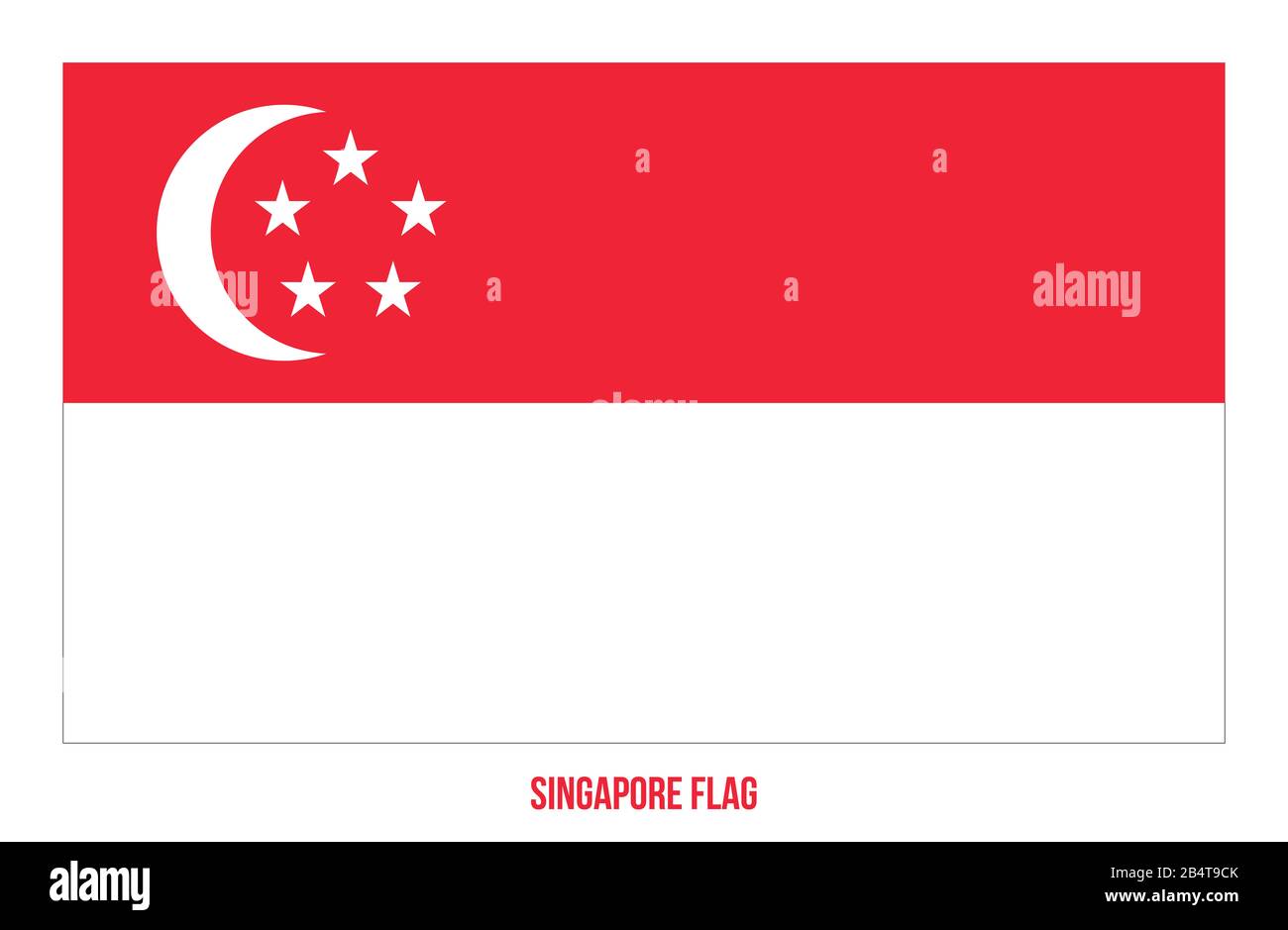 Singapore Flag Vector Illustration on White Background. Singapore
