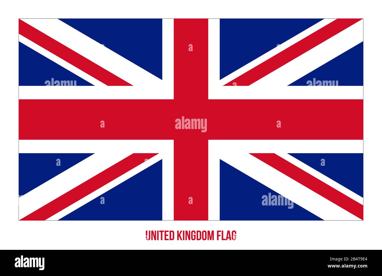 United Kingdom Flag Vector Illustration on White Background. United Kingdom National Flag. Stock Photo