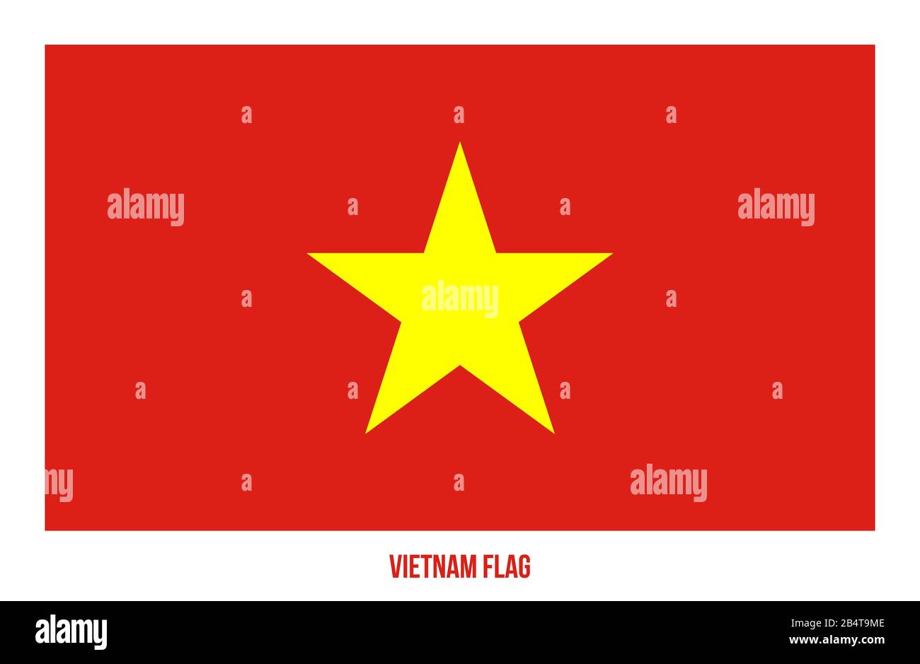 Vietnam Flag Vector Illustration on White Background. Vietnam National Flag. Stock Photo