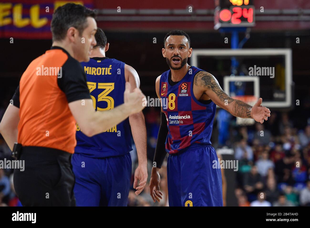 Barcelona, Spain. 06th Mar, 2020. Adam Hanga of FC Barcelona in action  during the EuroLeague basketball match played between FC Barcelona Basquet  and FC Bayern Munich Basketball at Palau Blaugrana on March