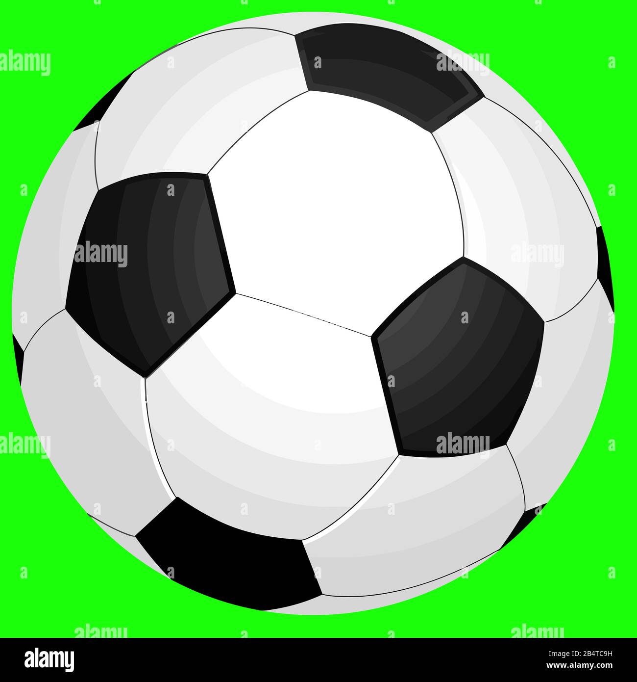 soccer football sport hexagon ball black white illustration Stock Photo