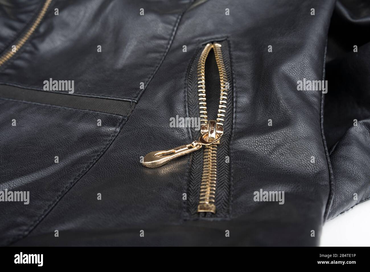 Black leather zip jacket hi-res stock photography and images - Alamy