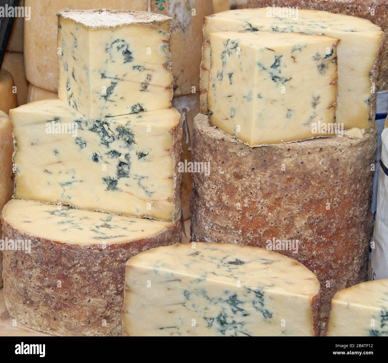 A Display of a Classic Blue Vein Cheese Stock Photo Alamy