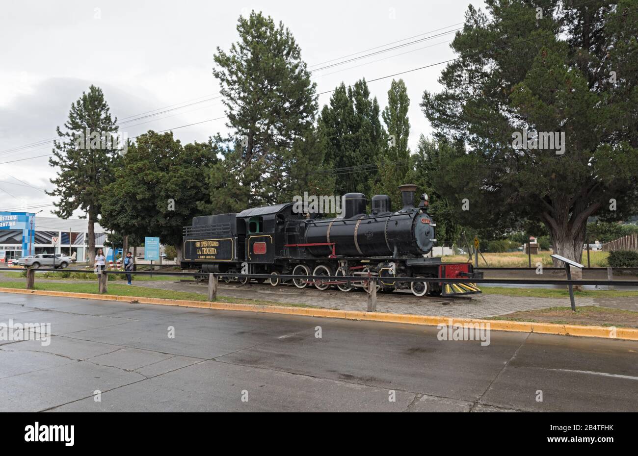Old patagonian express locomotive La Trochita in the city of Esquel, Argentina Stock Photo