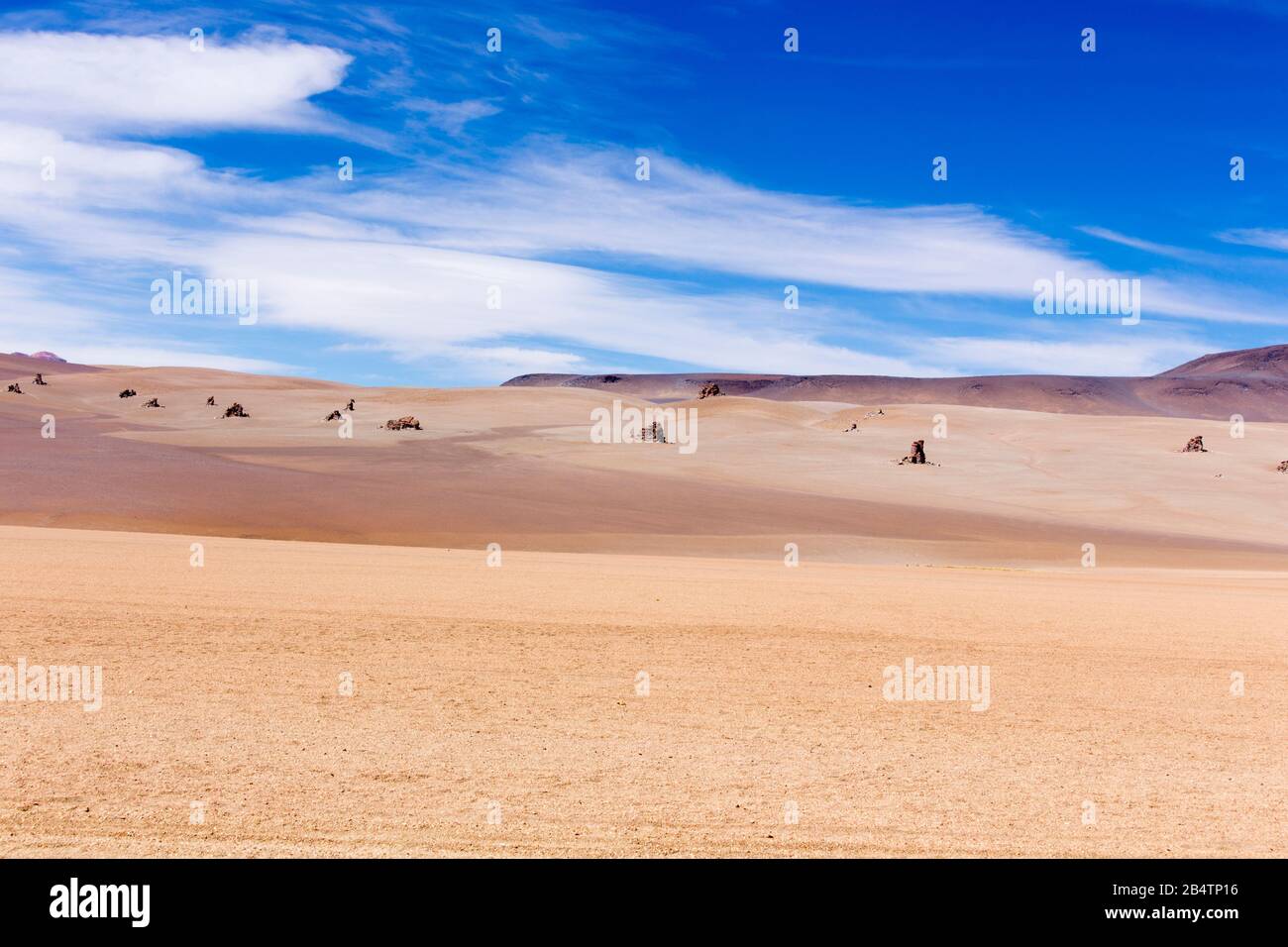 View of Salvador Dali valley in Bolivia Stock Photo