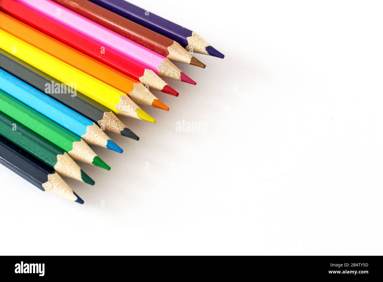 Color pencils on white background Stock Photo