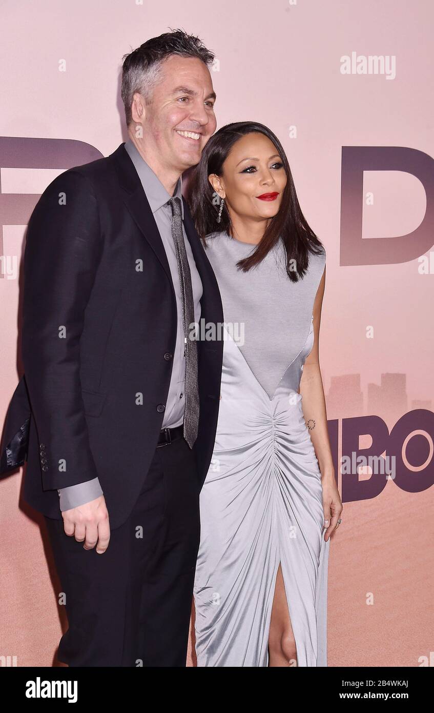 HOLLYWOOD, CA - MARCH 05: Ol Parker, Thandie Newton attends the Premiere of HBO's 'Westworld' Season 3 at TCL Chinese Theatre on March 05, 2020 in Hollywood, California. Stock Photo