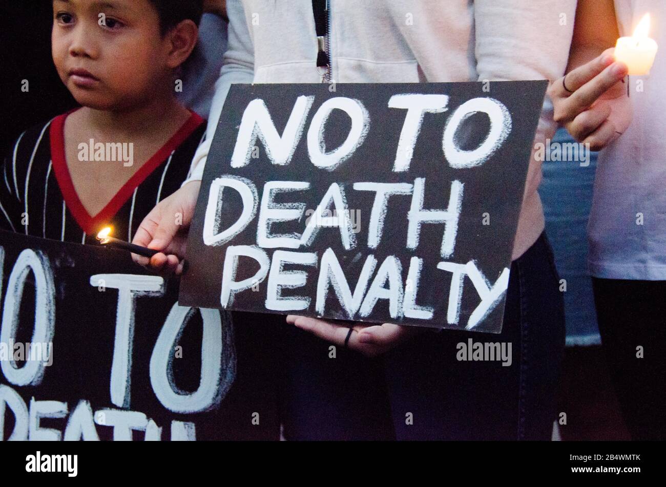Students having a protest against death penalty in the Philippines