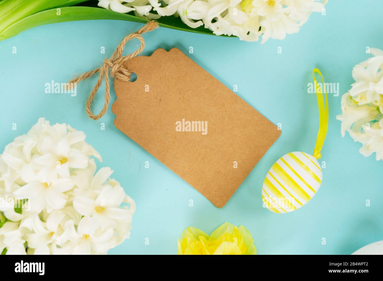 Easter scene with colored eggs Stock Photo