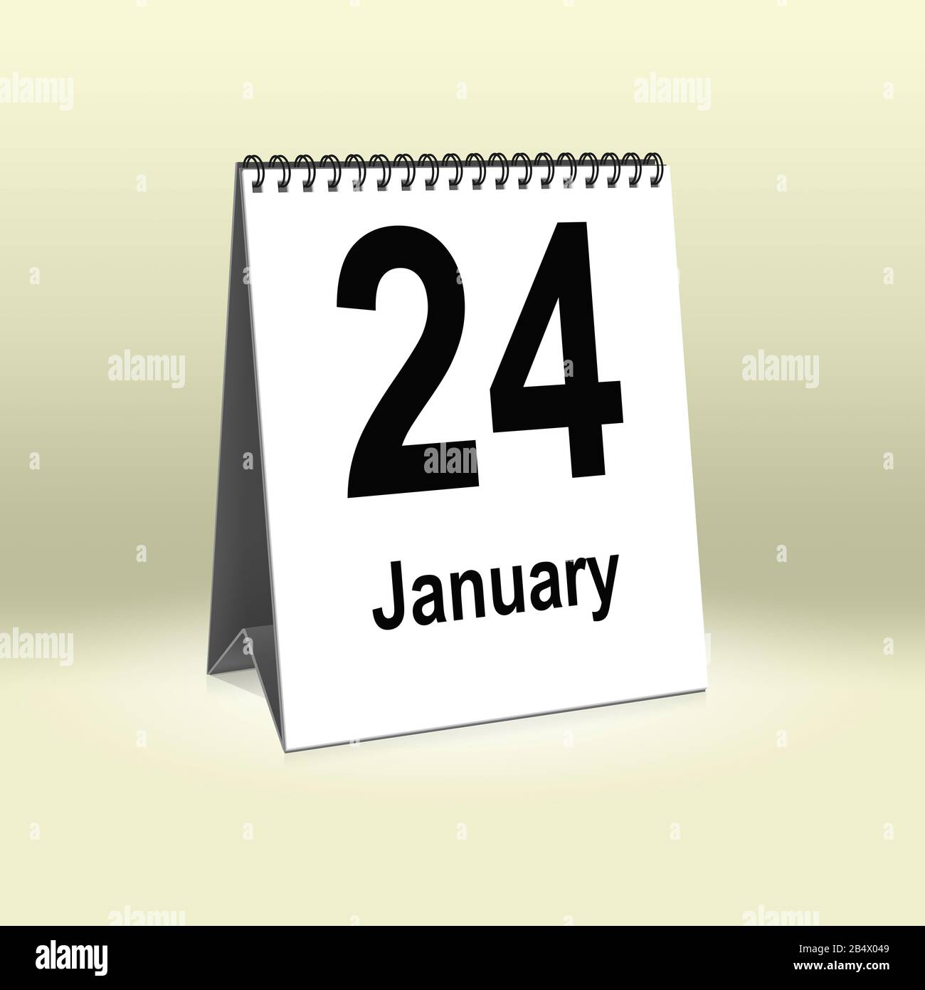 A calendar for the desk shows January 24th Ein Kalender für den