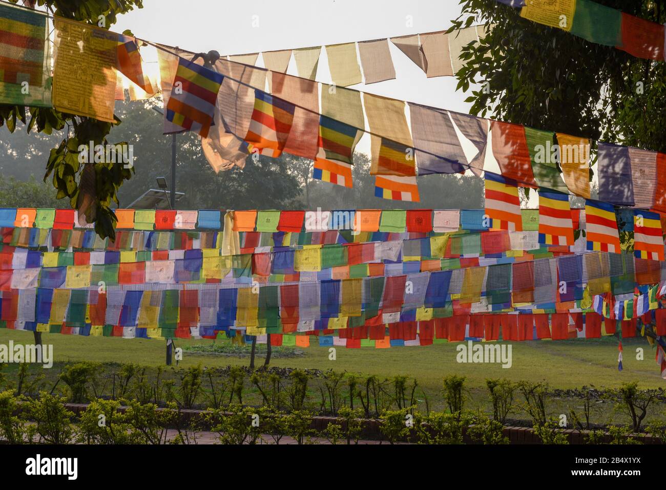 Prayer Flags At Maya Devi Temple Birth Place Of Buddha In Lumbini On prayer-flags-at-maya-devi-temple-birth-place-of-buddha-in-lumbini-on