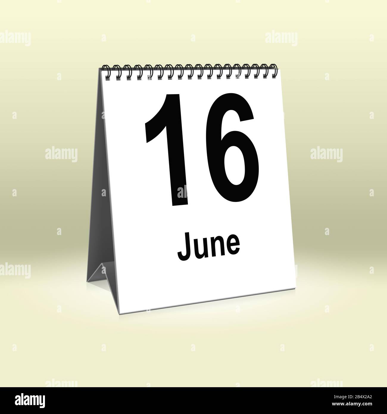 A calendar for the desk shows June 16th Ein Kalender für den