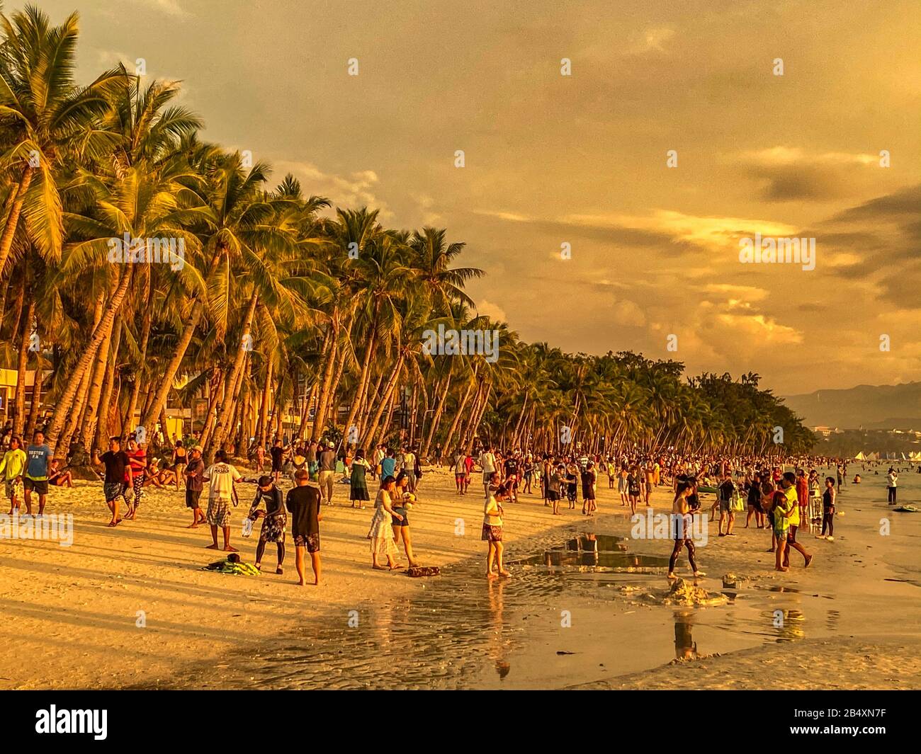 Sunset at Boracay beach in Philippines Stock Photo Alamy