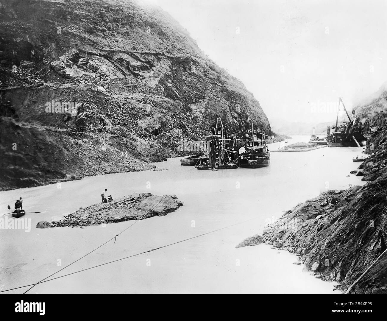 Panama Canal construction works in the beginning of 20th century Stock Photo