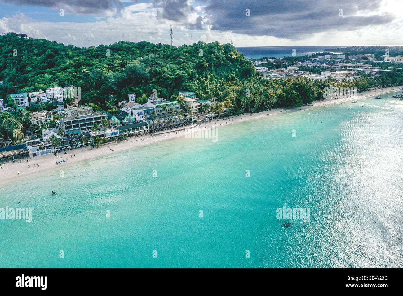 Aerial view of Boracay beach in Philippines Stock Photo