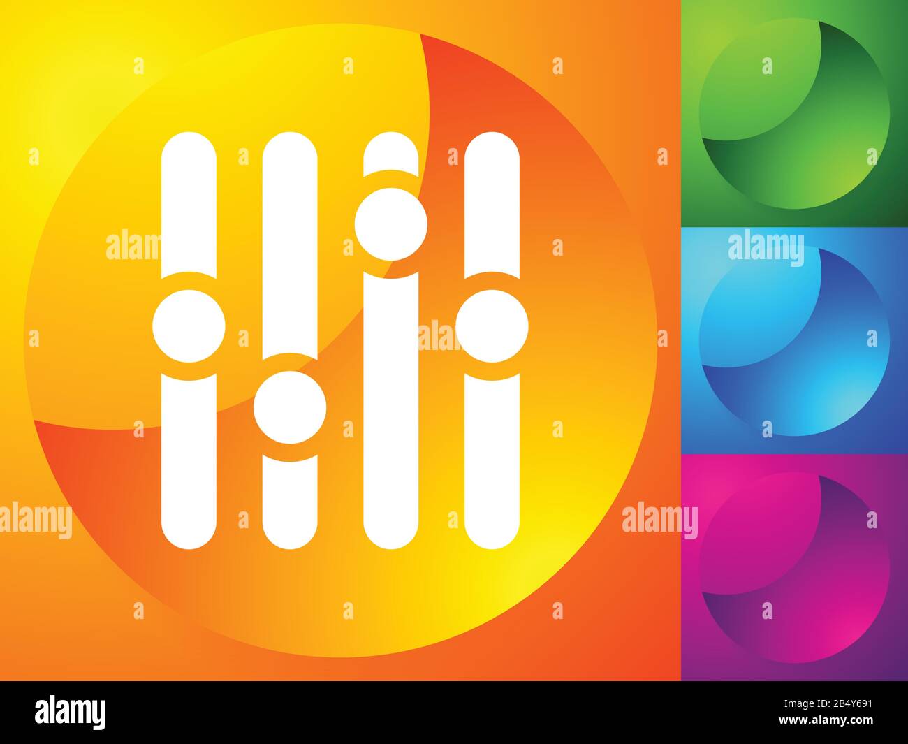 Icon with adjusters symbol. Control paner, levels, settings concept ...